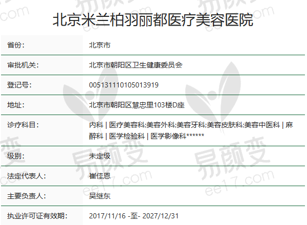 北京米兰柏羽丽都医疗美容医院正规吗？